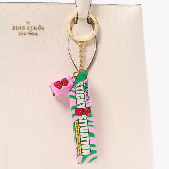 New Kate Spade Sticky Situation Bubble Gum Key Chain Bag Charm KK206 - Picture 2 of 6